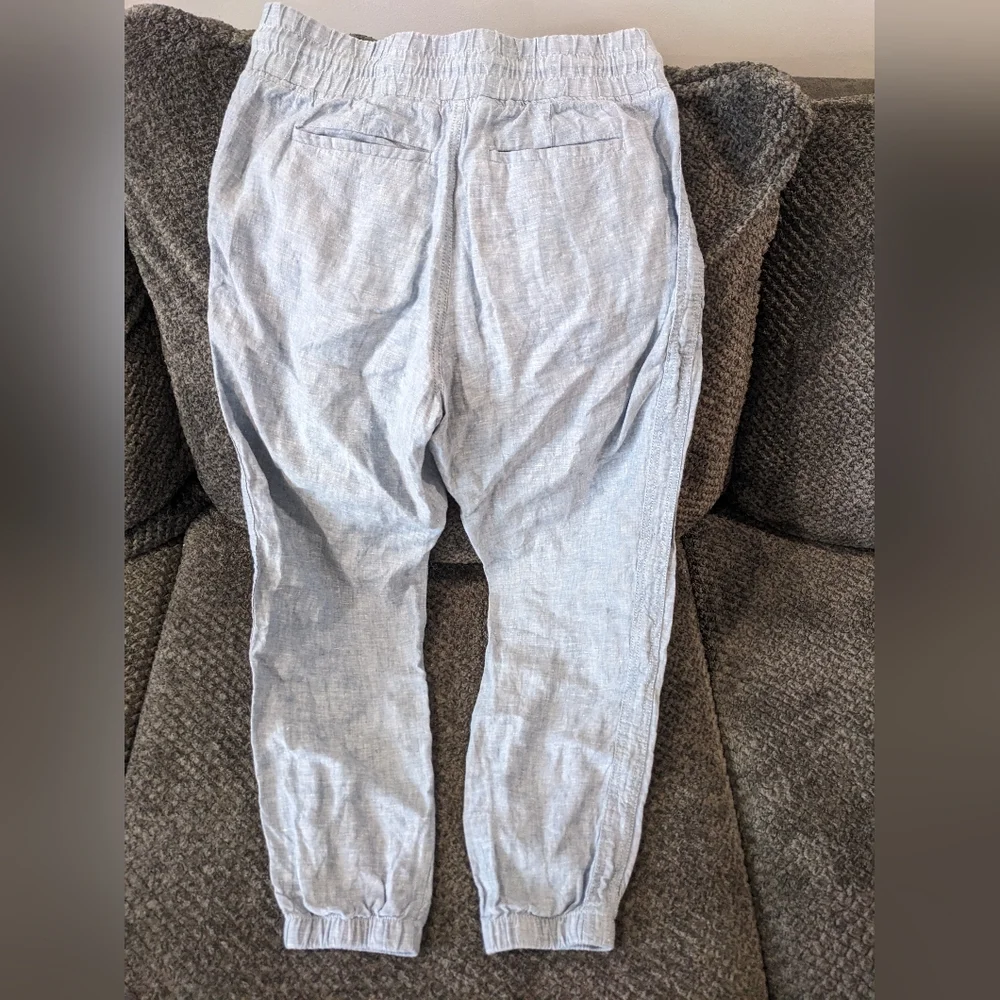 Athleta Cabo Linen Jogger Chambray Blue Size 6P - Picture 7 of 13